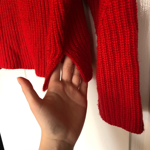 ASOS Red Knit Turtleneck Cozy Sweater Acrylic - Picture 9 of 9